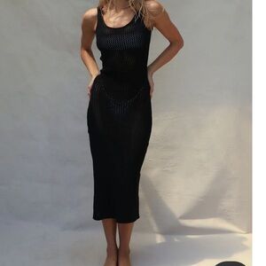 Stone Fox Swim Black Osaka crochet  Midi Dress